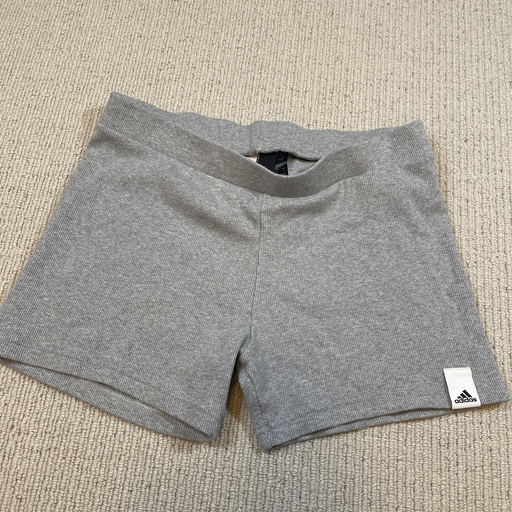 Adidas Women's Large Ribbed Lounge Short Grey